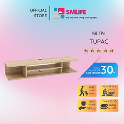 Kệ tivi gỗ treo tường phòng khách SMLIFE Tupac