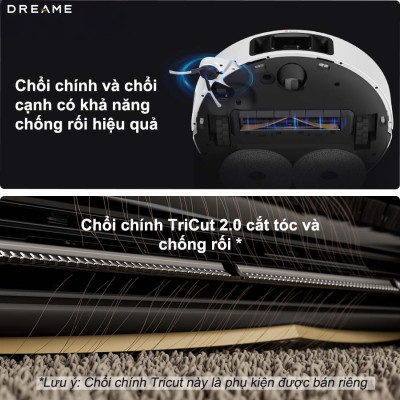 Robot Hút Bụi Lau Nhà Dreame X40 Ultra Lực Hút 12.000 Pa Xòe Giẻ Lau Sát Cạnh Chổi Cắt Chống Rối - Hàng Chính Hãng