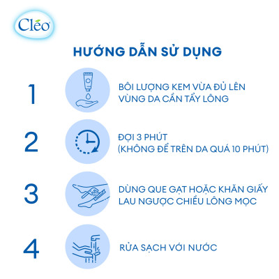 Kem Tẩy Lông Chiết Xuất Bơ Cleo Dành Cho Da Thường 50g, an toàn, không đau và đạt hiệu quả nhanh chóng