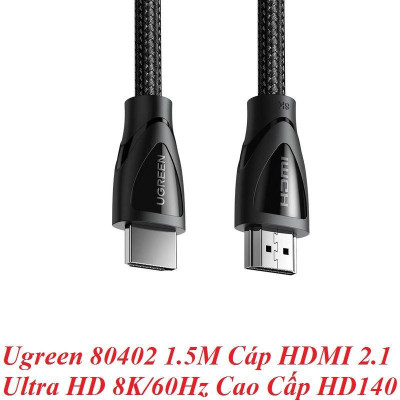 Ugreen UG80402HD140TK 1.5M HDMI 2.1 8K 60Hz 4K 120hz màu đen Cáp Ultra HD Cao Cấp - HÀNG CHÍNH HÃNG