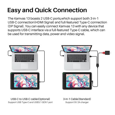 Huion Kamvas 13 (GS-1331) Graphic Tablets - Bảng vẽ Cảm ứng - Hàng chính hãng