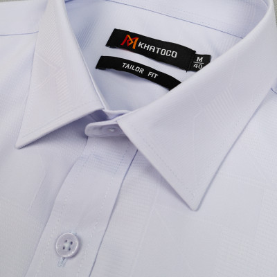 Áo sơ mi nam KHATOCO ngắn tay họa tiết A1MN468T2-CNMK415-2508-N