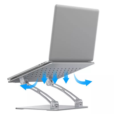 Giá đỡ tản nhiệt cho Macbook Laptop hiệu Wiwu S700 Adjustable Laptop Stand (Laptop 9 inch đến 17 inch giúp tản nhiệt, chất liệu nhôm nguyên khối, thiết kế công thái học chống mỏi cổ khi làm việc) - hàng nhập khẩu