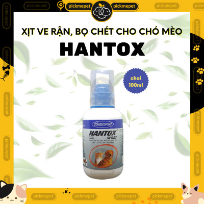 Hantox Spray - Xịt Ve Rận, Bọ Chét, Ghẻ Cho CHÓ MÈO 100ml 300ml