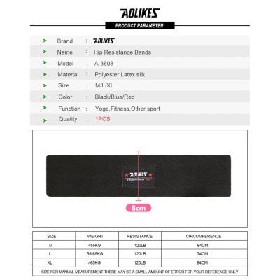 Dây đàn hồi kháng lực AOLIKES A-3603 tập cơ mông đùi chân không trơn trượt hip resistance bands