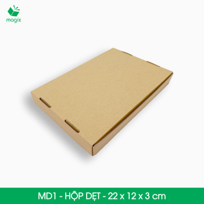 MD1 - 22x12x3 cm - 100 Thùng hộp carton trơn đóng hàng