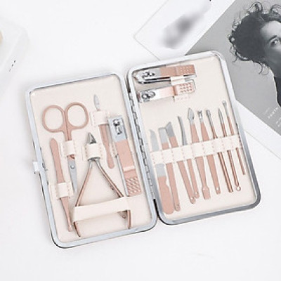 Bộ kiềm làm móng 16  món ,inox đa năng và tiện dụng có hộp đựng xịn xò, nhỏ gọn dễ mang theo cho chị em làm đẹp