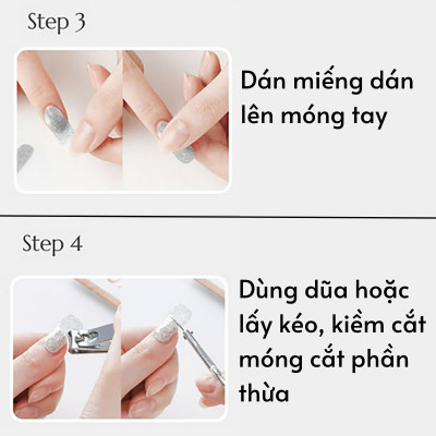 Bộ 20 Miếng Dán Móng Tay Kiểu Hàn Quốc Silicon Không Keo Dán Bellaeve