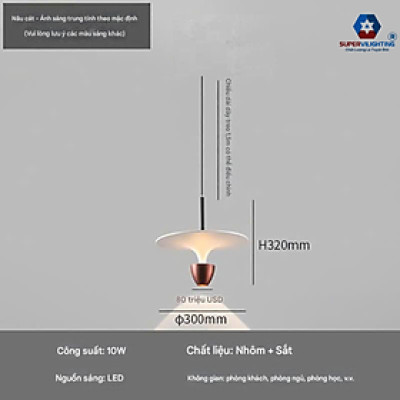 Đèn thả phòng ngủ decor phòng khách phòng ngủ SuperVilighting phong cách cổ điển trần bàn ăn bảo hành 24 tháng