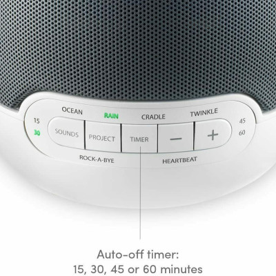 Máy ru ngủ kèm máy chiếu ánh sáng Homedics MYB-S305C   Adapter đi kèm- Hàng chính hãng