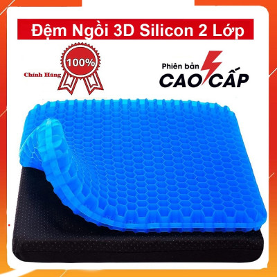 Đệm ngồi 3D Silicon văn phòng PEAFLO thế hệ mới, cấu trúc tổ ong 2 lớp thoáng khí, giảm áp lực lên mông, giảm đau mông.