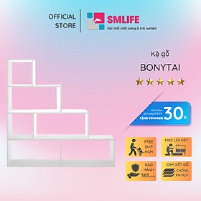 Giá sách bằng gỗ chất lượng cao cho gia đình SMLIFE Bonytai