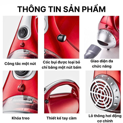 Máy hút bụi đa năng 8in1 SOKANY SK13048 loại CÓ DÂY, công suất cực mạnh 36000W, vừa hút vừa thổi bụi, làm sạch mọi ngóc ngách trong nhà - HÀNG CHÍNH HÃNG
