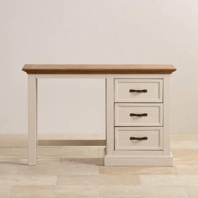 Bàn 3 Ngăn Kéo Seychelles Gỗ Sồi Ibie BTV3SEYO - Trắng (120 x 42 cm)