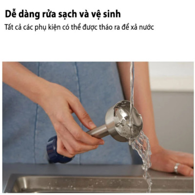 Máy xay sinh tố cầm tay 4 trong 1 kiêm bóc tỏi Morphy Richards MR6006 - HÀNG NHẬP KHẨU 