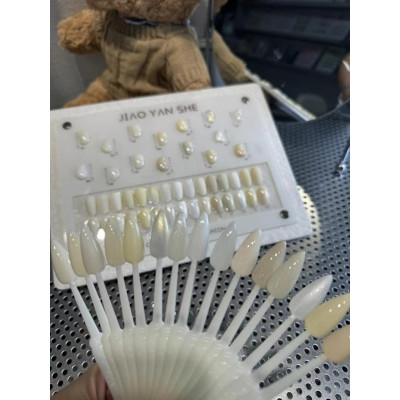 Set Sơn Gel Jiao Yan She Trắng Kem 15 Màu Làm Nail, Sơn Gel Trắng Nước Gạo, Sữa Chua, Thạch Đục Bền Màu, Tặng Bảng Màu Mica Cao Cấp Nữ Women