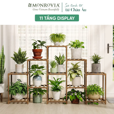 Kệ gỗ decor Monrovia để cây trang trí trong nhà, ban công siêu bền bỉ, tiêu chuẩn Châu Âu