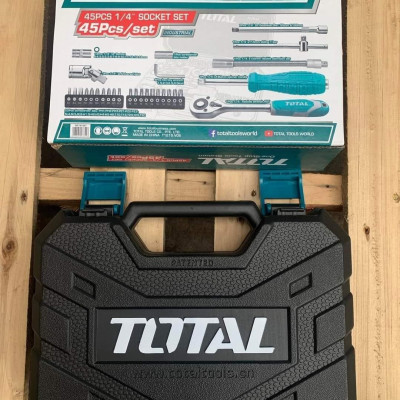 BỘ 45 SOCKET (1/4 INCH) & CẦN 2 CHIỀU TOTAL THT141451 - HÀNG CHÍNH HÃNG
