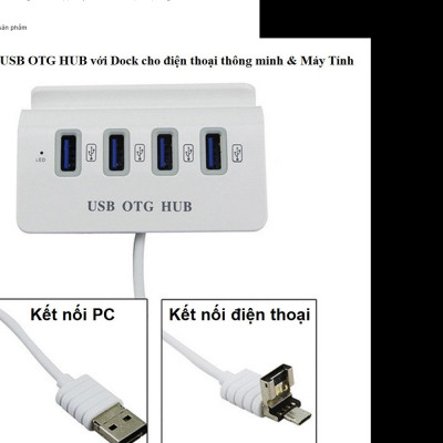Hub Usb OTG cao cấp kết nối chuột và bàn phím cùng lúc với điện thoại giá rẻ