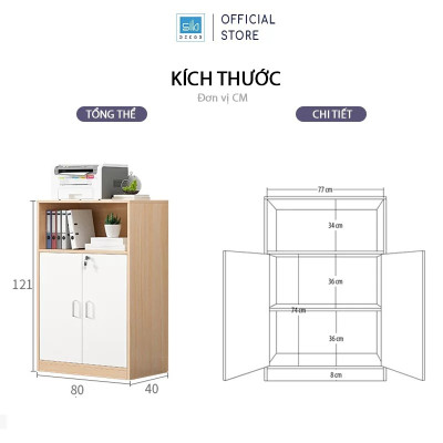 Tủ Hồ Sơ Văn Phòng Nhỏ Gọn Có Khóa Tiện Lợi Thương Hiệu SIB Decor HS21