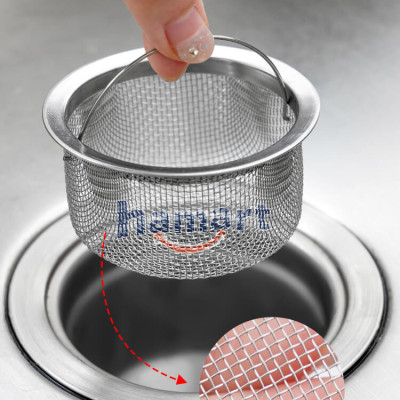 Giỏ Lọc Rác Bồn Rửa Bát INOX 304 Rổ Lọc Rác Chậu Rửa Chén Có Quai Xách Thoát Nước Nhanh Tiện Lợi