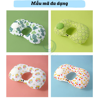 Gối kê cổ bơm hơi du lịch cao cấp Gối cổ hơi tiện lợi đi máy bay, ô tô Gối cổ chống mỏi có van bơm thông minh Gối hơi du lịch gọn nhẹ có thể gập lại- Gối kê cổ hỗ trợ giấc ngủ khi di chuyển