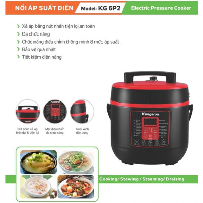 Nồi áp suất điện Kangaroo KG6P2 6 lít - Hàng Chính Hãng