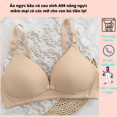Áo lót cho con bú, áo ngực bầu và sau sinh mở cúc trước tiện lợi. chất liệu cotton co giãn không gọng đệm vừa  chống chảy xệ cho chị em sau sinh