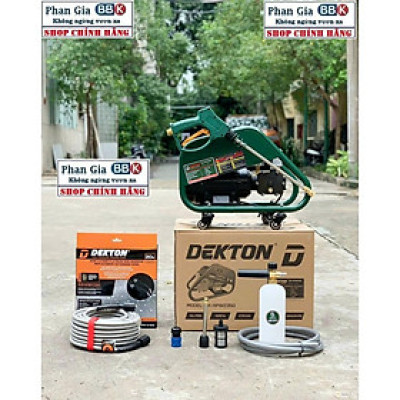 Máy Rửa Xe Công Nghiệp Dekton DK-HPW2350 - Công Suất 2350W - Có Chỉnh Áp - Motor Đầu Rời - Di Cuyển Bằng  Bánh Xe