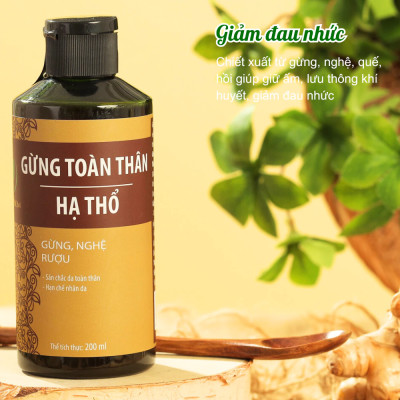 Gừng toàn thân hạ thổ giữ ấm cơ thể, lưu thông khí huyết, giảm đau nhức Wonmom 200ml
