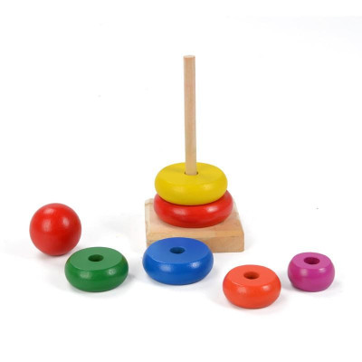 Tháp Cầu Vòng Bằng Gỗ Cho Bé Loại Nhỏ - Đồ Chơi Gỗ Thông Minh Đồ Chơi Mầm Non