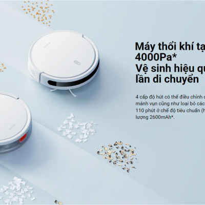 Robot hút bụi lau nhà Xiaomi Robot Vacuum E10 Lực hút 4000Pa Bản quốc tế - Hàng chính hãng