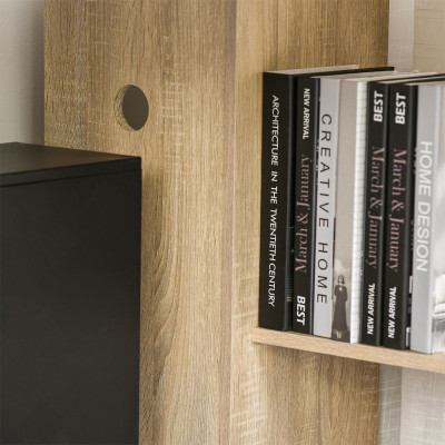 Bàn làm việc liền tủ tại nhà bằng gỗ đẹp SMLIFE Dordabo