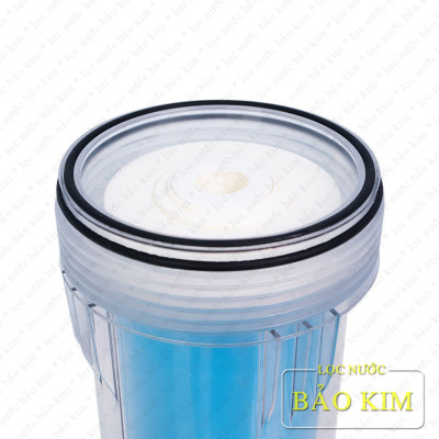 Bộ lọc đầu nguồn 2 giai đoạn BIGBLUE Yamato 10inch công suất lọc lớn 1.5 -2m3/h | ren 34 (1’’) | (trong suốt) | YBBH10CP1C | Hàng chính hãng