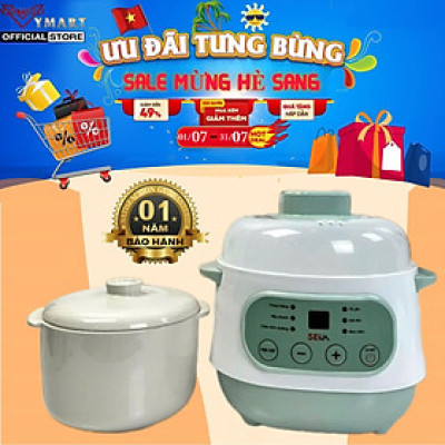 Nồi Nấu Cháo Chậm Cho Bé Ăn Dặm SEKA GT68 - Nồi Hầm Cháo, Kho Cá Chậm, Hầm Cách Thủy, Ninh Cháo Cho Bé 4 In 1 - Hàng chính hãng