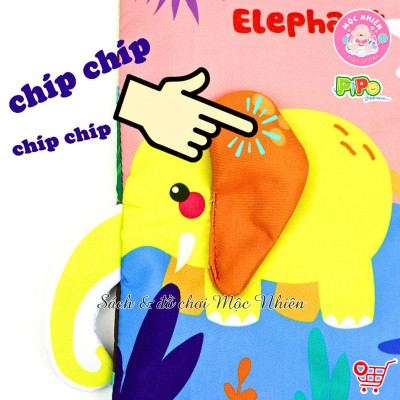 Đồ Chơi Giáo Dục Sớm Sách Vải Tương Tác Song Ngữ - Đoán Đuôi Con Vật - Pipo Vietnam