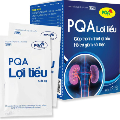 Lợi Tiểu PQA Giúp Thanh Nhiệt Lợi Tiểu, Hỗ Trợ Giảm Sỏi Thận Dùng Cho Người Bí Tiểu, Tiểu Khó Hộp 12 Gói