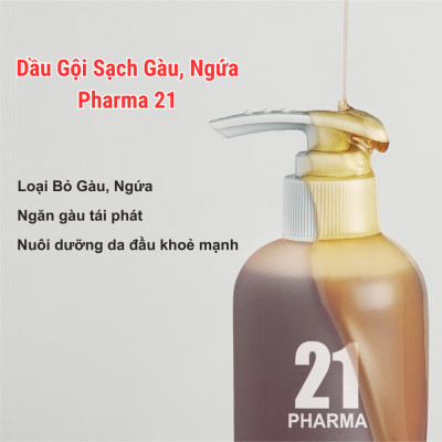 Combo Dầu Gội Sạch Gàu Ngứa + Dâu Xả Giảm Rụng Tóc Pharma 21 Nhật Bản - Chai 600ml