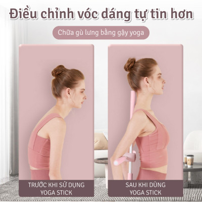 BG Gậy Tập Lưng, Vai 6015 PINK, Chống Gù, Uốn Thẳng Lưng, Gậy Tập Yoga (hàng nhập khẩu)