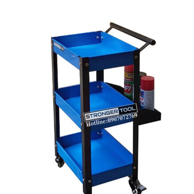 XE ĐẨY 3 NGĂN ĐA NĂNG CÓ KHAY PHỤ MÀU XANH THƯƠNG HIỆU STRONGER TOOL