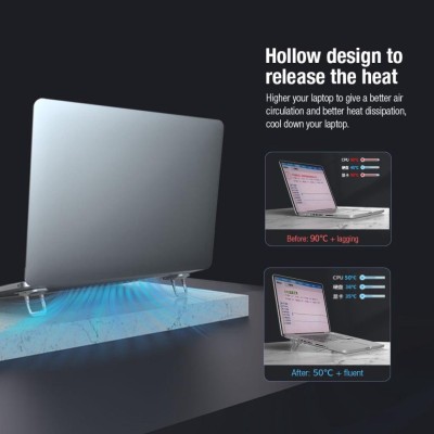 Giá đỡ laptop NILLKIN sức mạnh tăng cường bằng hợp kim nhôm nhỏ gọn phù hợp với kích thước 14-17 inch - Hàng Chính Hãng