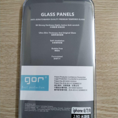 Kính Cường Lực GOR Cho IPHONE 6 / 7 / 8 Vát Viền 2.9D - Full Box - Hàng Nhập Khẩu