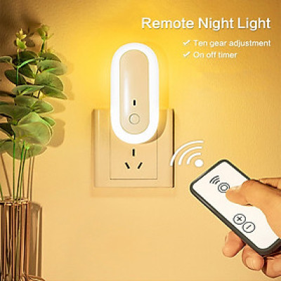 Đèn Ngủ Thông Minh - Đèn Ngủ Điều Khiển Từ Xa OVAL NIGHT LIGHT - 10 Cấp Độ Sáng, Chế Độ Hẹn Giờ - Hàng Chính Hãng