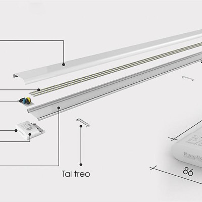 Bộ đèn LED nổi trần Rạng Đông công suất 60w M66 120/60w Model: M66 120/60w