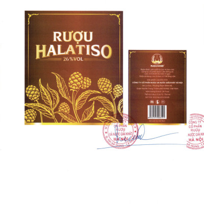 Rượu HALATISO - HALICO nồng độ 26% chai 750ml kèm hộp