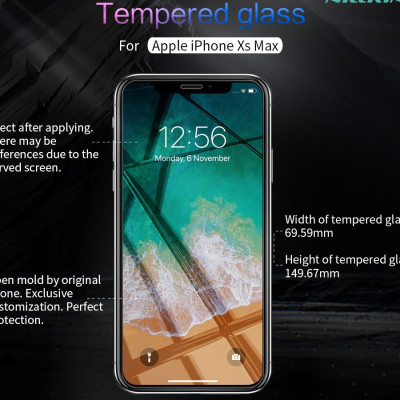 Miếng dán kinh cường lực dành cho iPhone XS MAX Nillkin (độ cứng 9H, mỏng 0.3mm, chống dầu, hạn chế vân tay) - Hàng chính hãng