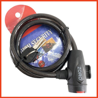 Ổ khóa dây cáp ZORO 100cm chìa dẹp - công nghệ Mỹ - khóa xe đạp - khóa xe máy - khóa vật dụng - hàng chính hãng