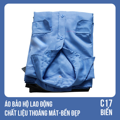 Áo bảo hộ lao động, chất liệu thoáng mát, bền đẹp - Mã C17 (BIỂN)