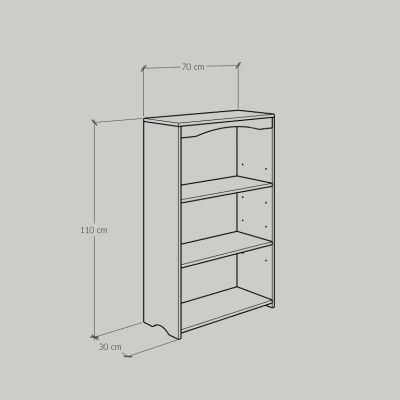 [Happy Home Furniture] CATY , Kệ sách 3 ngăn ,  70cm x 30cm x 110cm (DxRxC), KSA_028