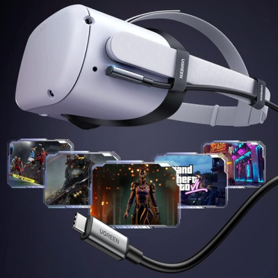 Ugreen 90629 5M 5Gbps Màu Đen Cáp sạc , truyền dữ liệu 2 máy tính 2 đầu USB-C 1 đầu vuông góc 90 độ US551 - Hàng chính hãng